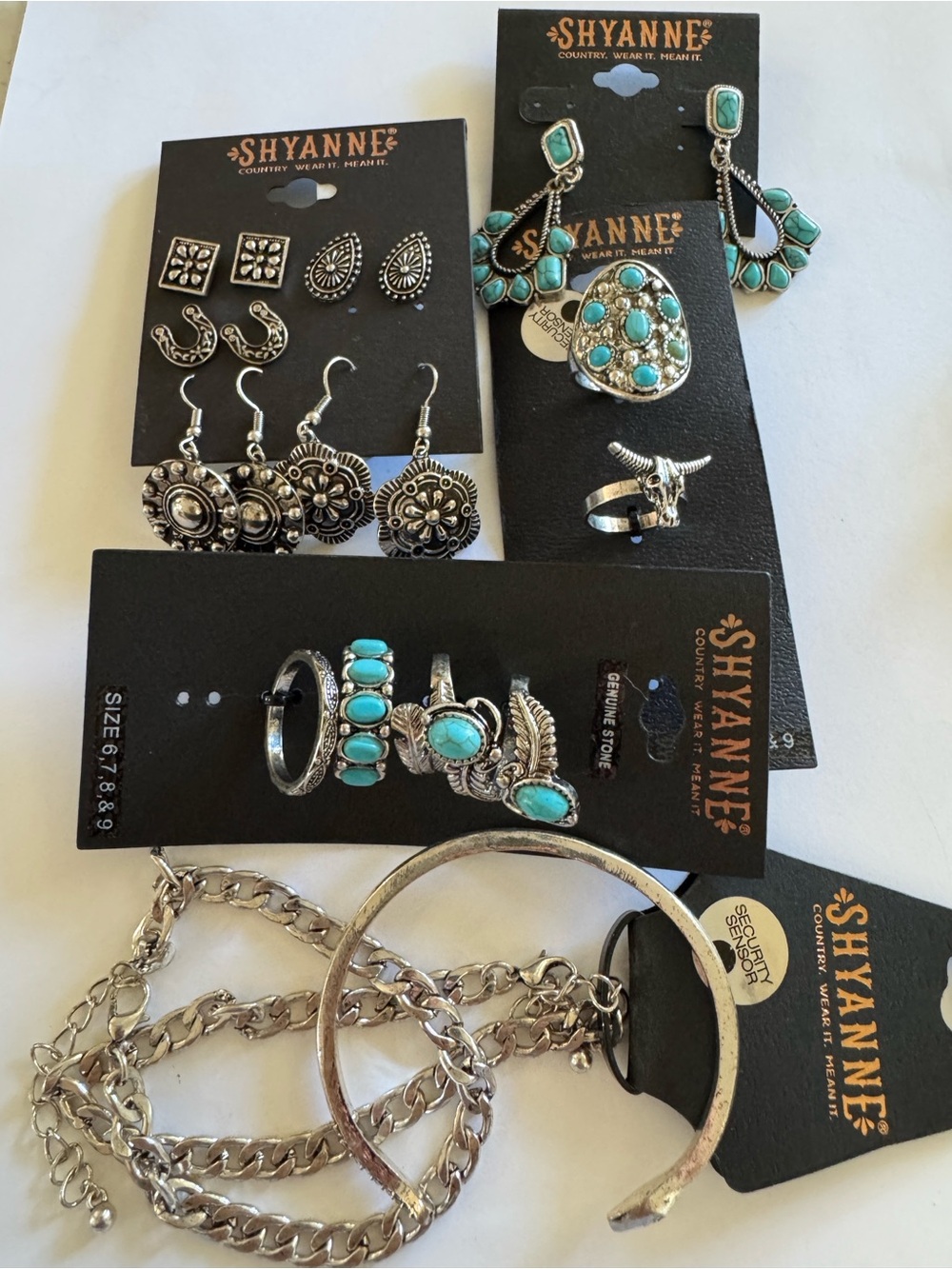 Shyanne Turquoise and Silver-Tone Southwestern Earring Collection